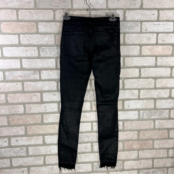 DL1961 Margaux Midrise Instascuplt Ankle Coated Skinny Jeans in Habasu Black 24 - Picture 6 of 12